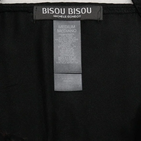 Y2K Brown Lace Halter Cami Top Floral Beaded Empire Bisou Bisou - Picture 4 of 10